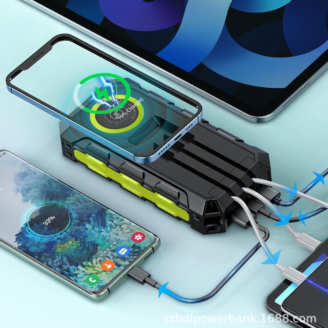 30000mAh Power Bank Waterproof - Usb Charger Dynamo ulasan dan harga