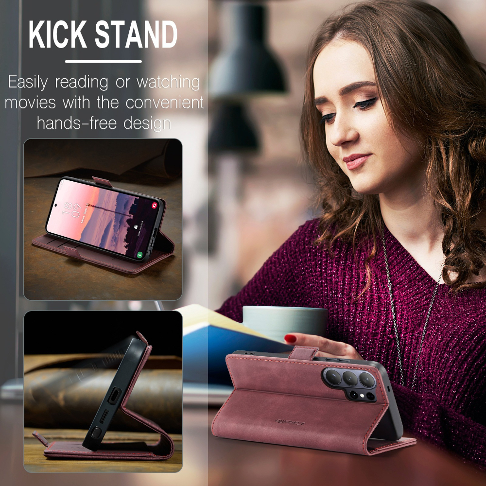 Flip Leather Case for Samsung  - Kickstand Adjustable ulasan dan harga