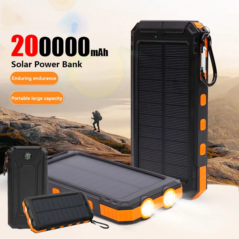 200000mAh Solar Power Bank Por - Usb Charger Dynamo ulasan dan harga