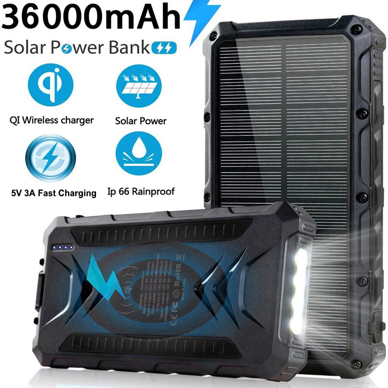 36000mAh Solar Power Bank Fast - Usb Charger Dynamo ulasan dan harga