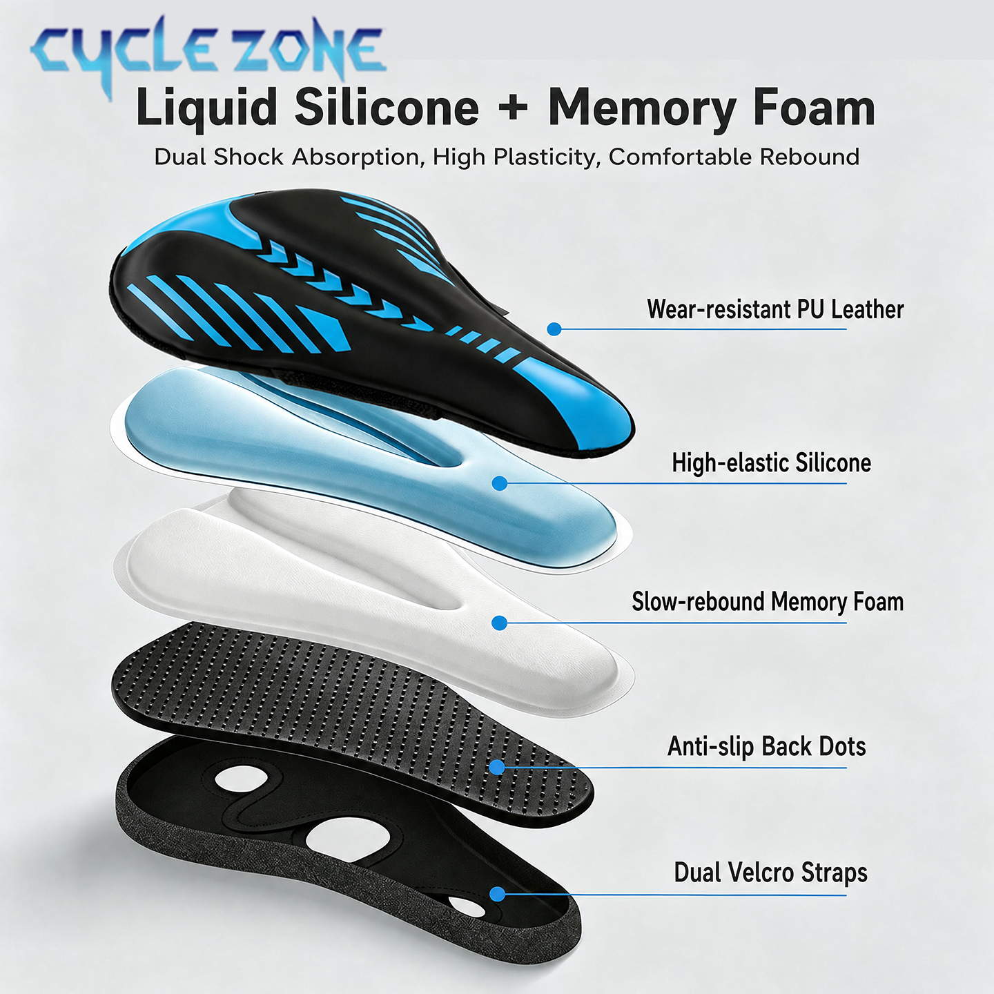 Thickened Silicone Bicycle Sad - Cycling Zones ulasan dan harga