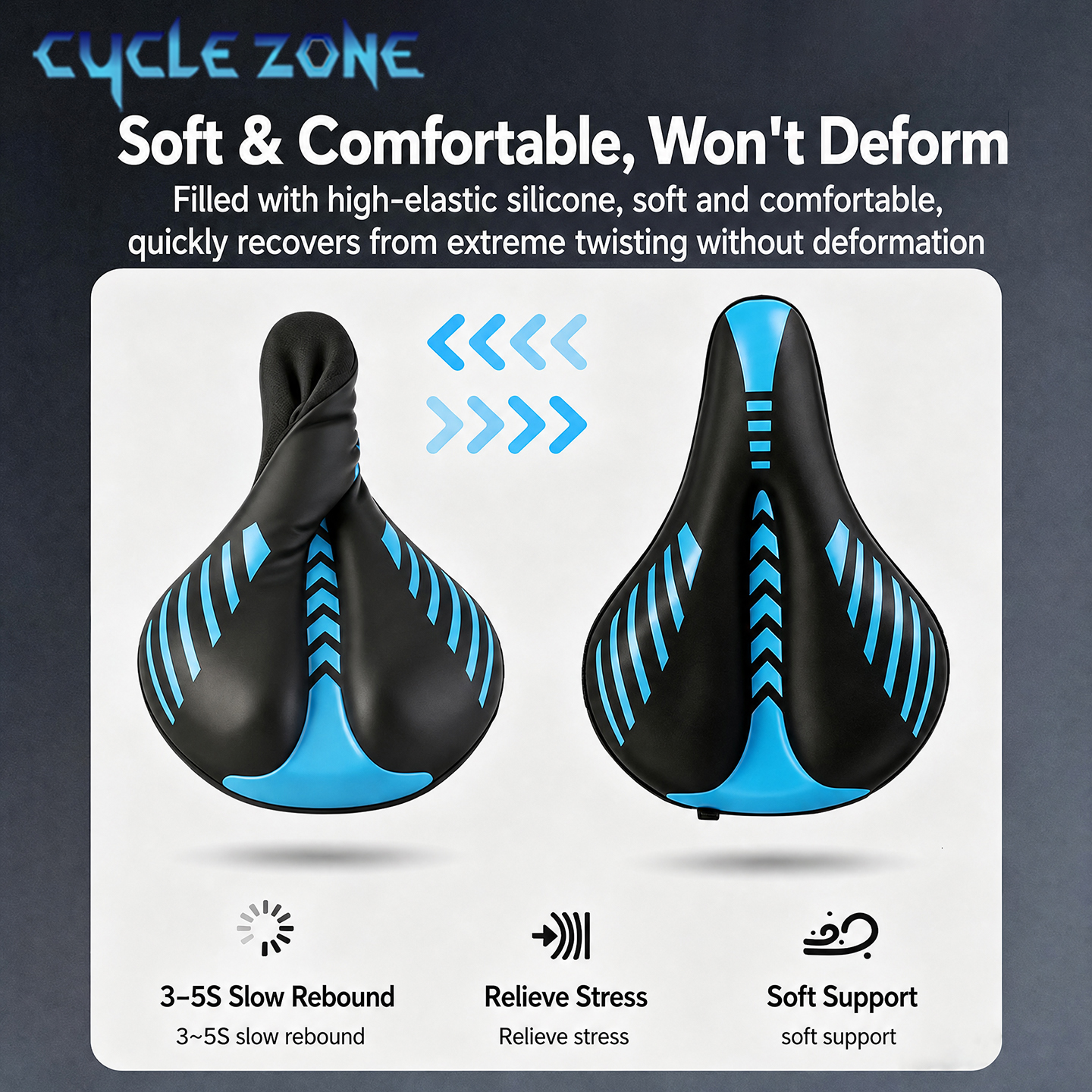 Thickened Silicone Bicycle Sad - Cycling Zones ulasan dan harga