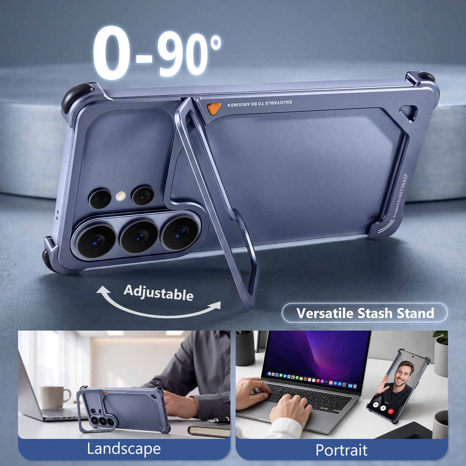 Oatsbasf Metal Phone Case for  - Kickstand Adjustable ulasan dan harga