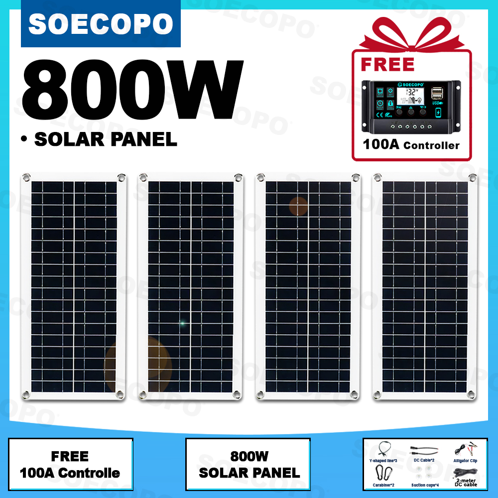 SOECOPO 800W Solar Panel Kit 4 - Usb Charger Dynamo ulasan dan harga