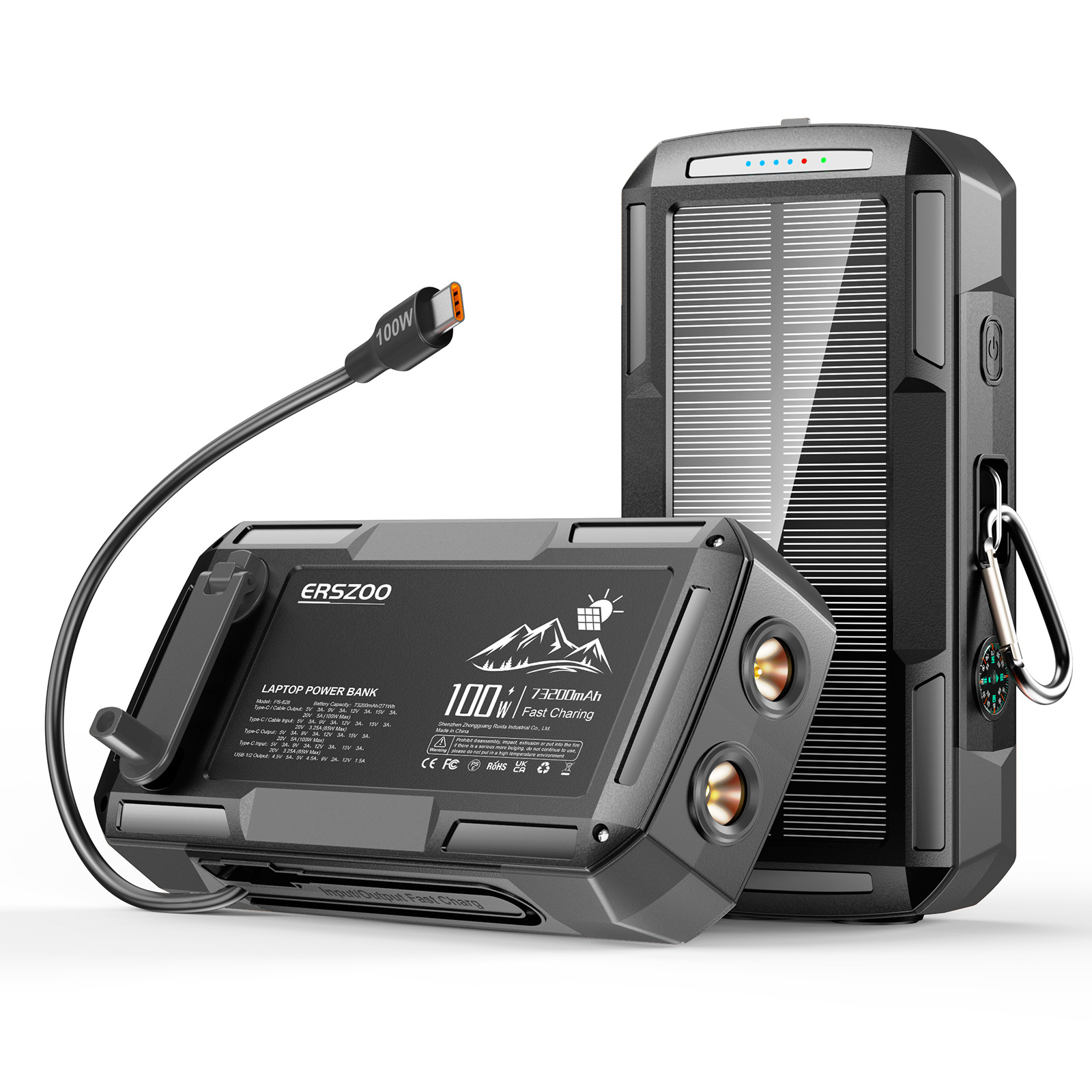 Solar Power Bank 73200mAh Hand - Usb Charger Dynamo ulasan dan harga