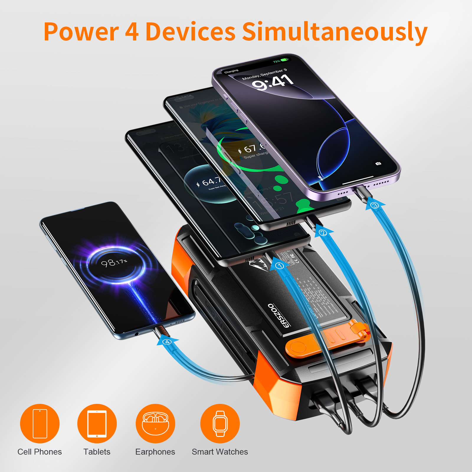 Solar Power Bank 73200mAh Hand - Usb Charger Dynamo ulasan dan harga