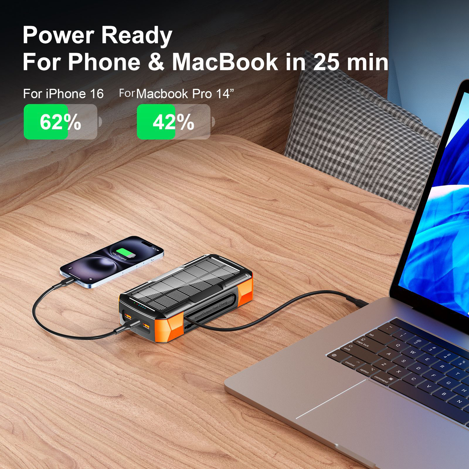 Solar Power Bank 73200mAh Hand - Usb Charger Dynamo ulasan dan harga