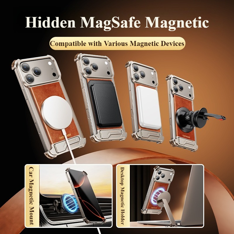 Oatsbasf Leather for iPhone 17 - Kickstand Adjustable ulasan dan harga