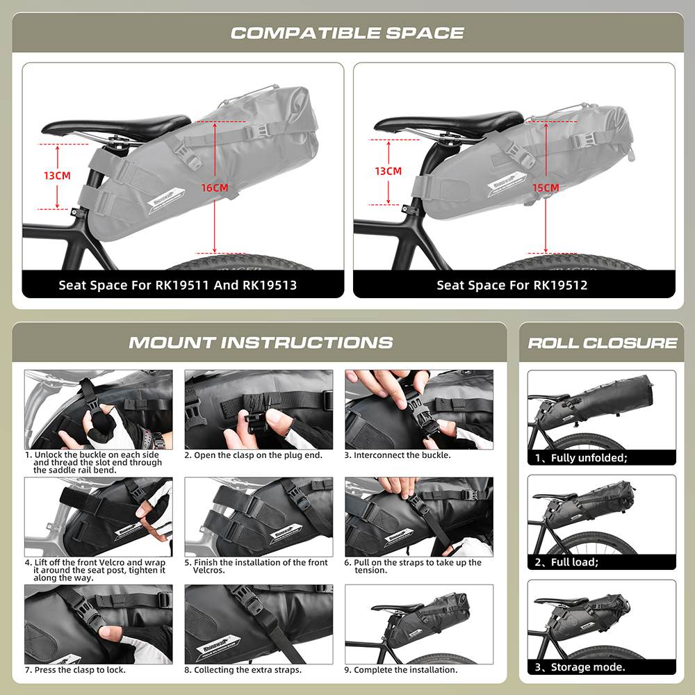 Rhinowalk Bicycle Saddle Bag 5 - Cycling Commuter Bag ulasan dan harga