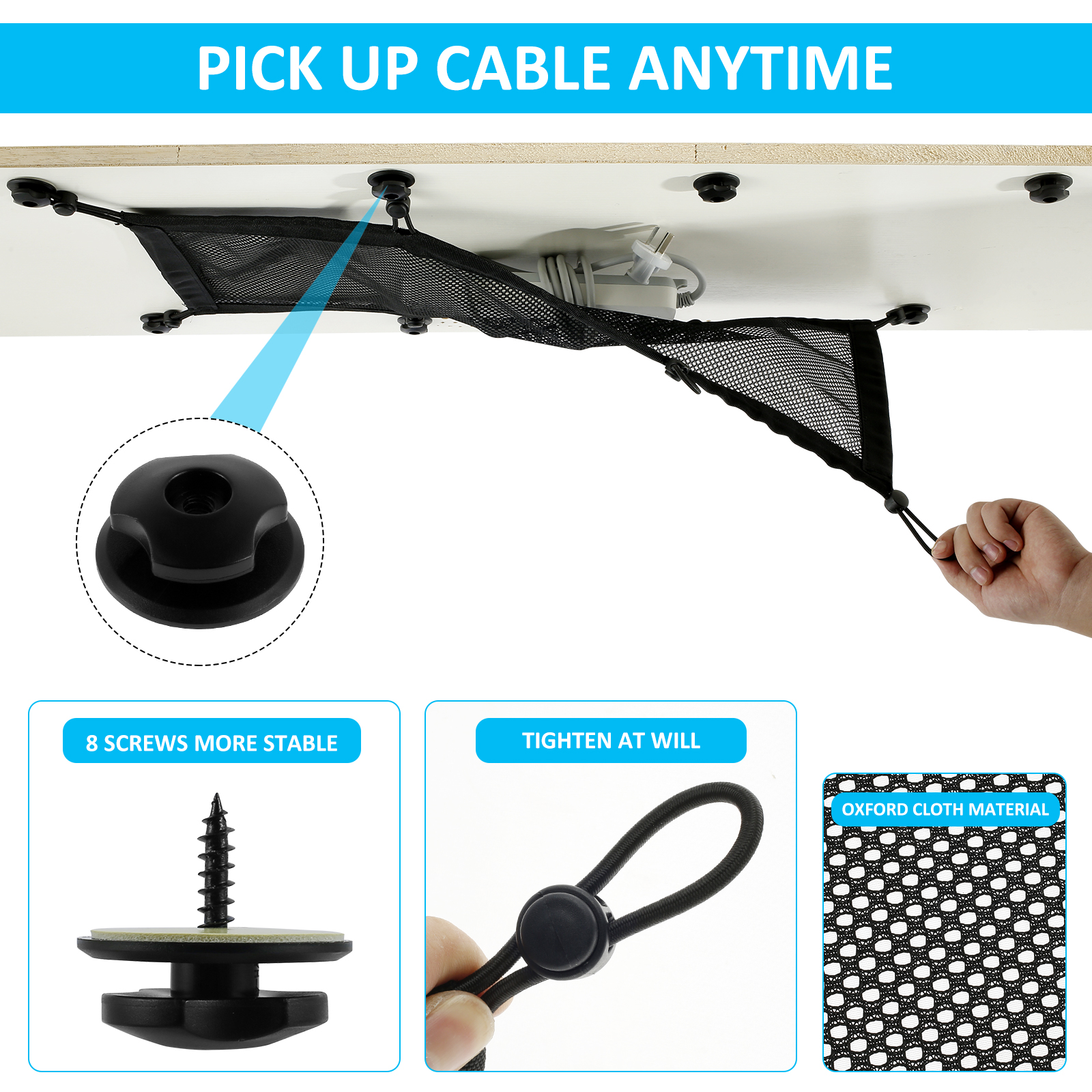 Cable Management Net Large Cap - Cable Lock Flexible ulasan dan harga