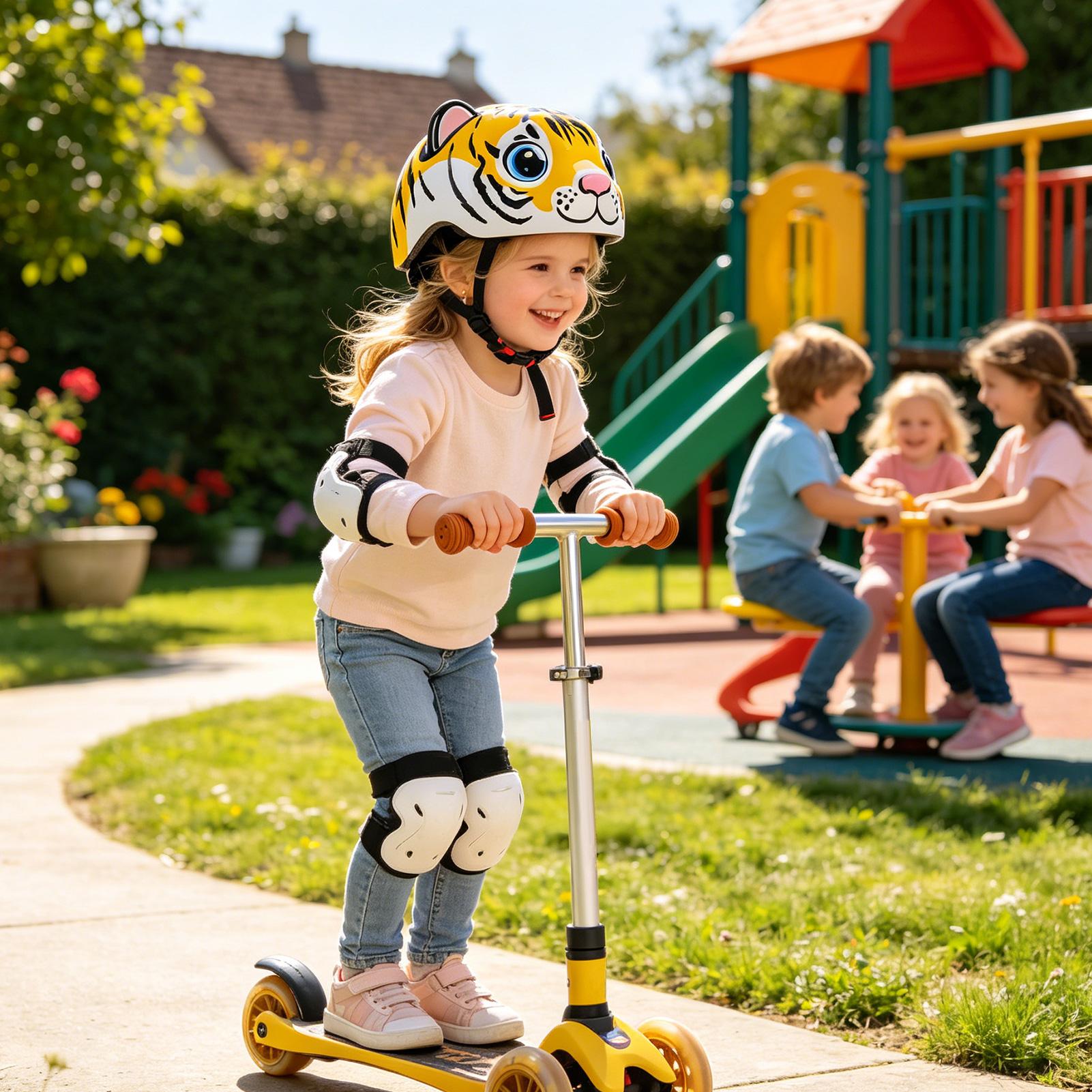 Kids Helmet Tiger Pattern Adju - Commute Cycling Helmet ulasan dan harga