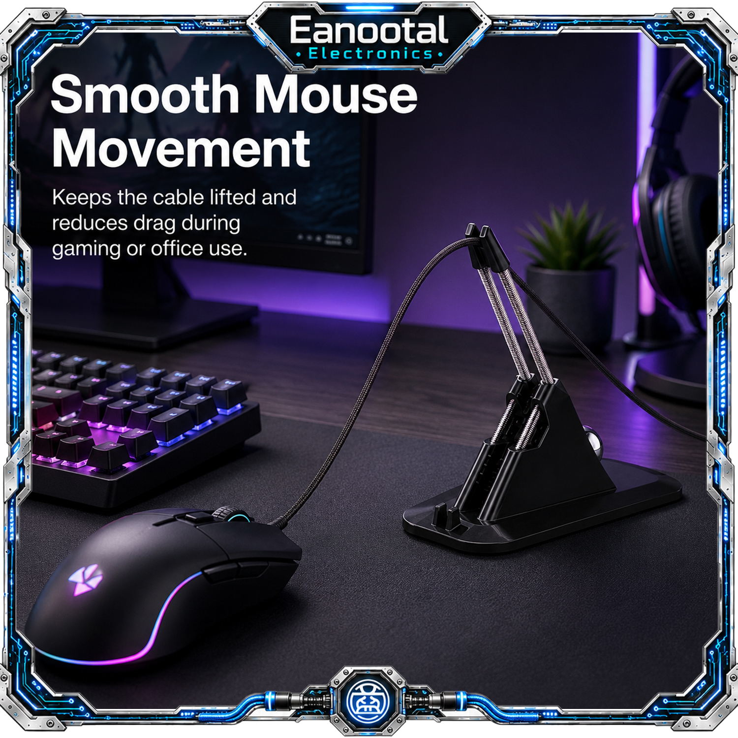 Mouse Cable Holder Computer PC - Cable Lock Flexible ulasan dan harga
