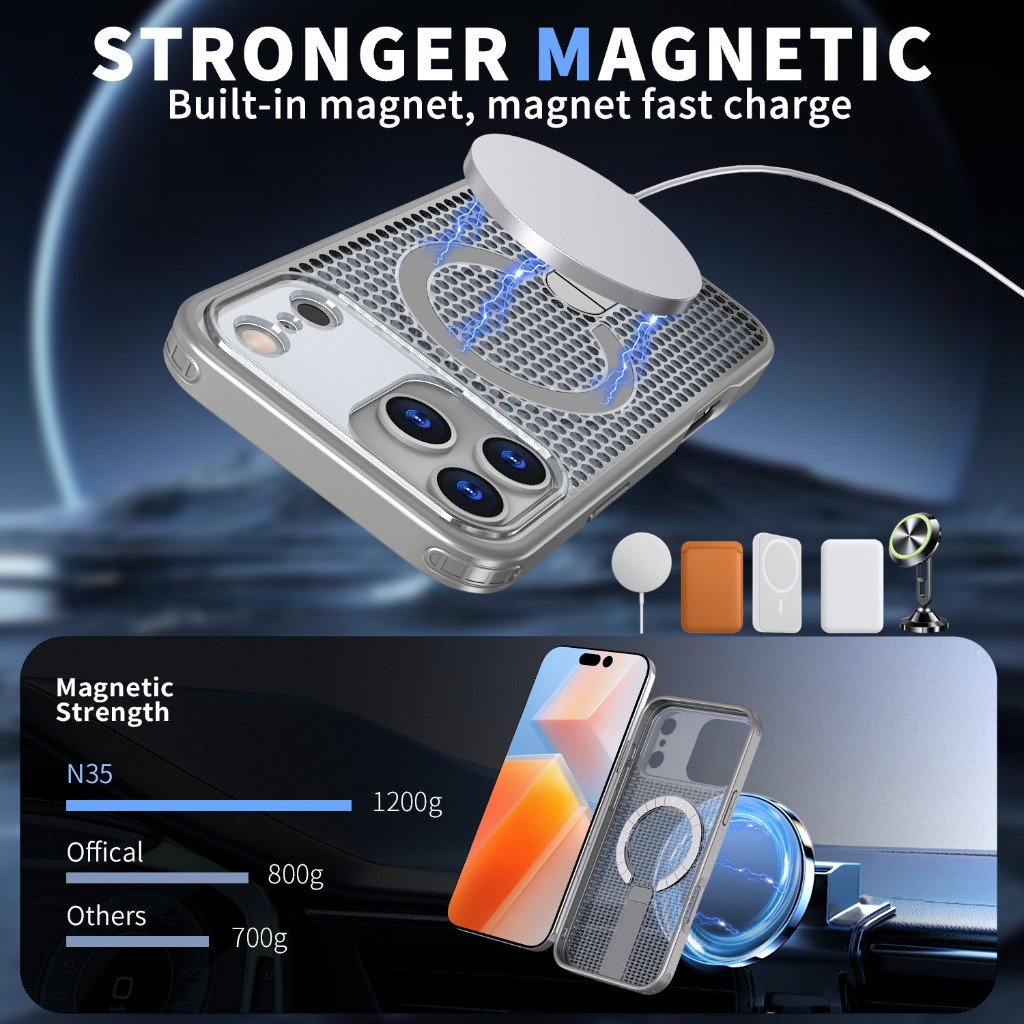 For Magsafe Magnetic Heat Diss - Kickstand Adjustable ulasan dan harga
